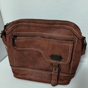 New B O.C. Brown Faux Leather Crossbody Bag